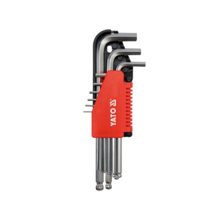 YATO Set chei hexagonale cu cap sferic 9 piese 2-10 mm CrV