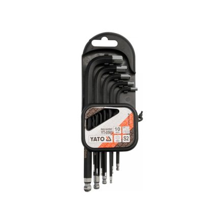 YATO Set chei hexagonale cu cap bilă 10 bucăți 1,27-10 mm S2