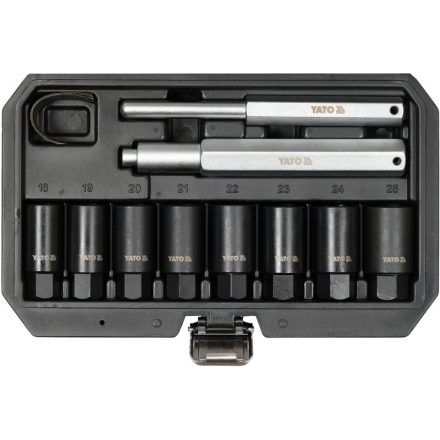 Set chei tubulare YATO Machine 10 piese pentru șuruburi de roată de siguranță de 18-25 mm