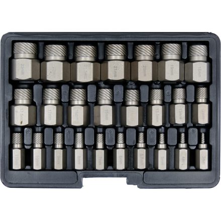 Set de extracție YATO 25 bucăți (pentru șuruburi interne torx, hexagonale și spline)