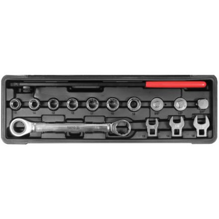 YATO Set de fixare curea canelată cu 15 piese