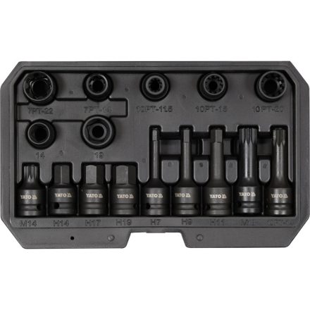 YATO Ansamblu etrier de frână set chei tubulare mecanice 16 bucăți 1/2" CrMo