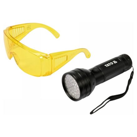 Lanterna UV reîncărcabilă YATO + ochelari 3 x AA