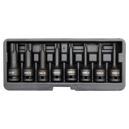 Set chei tubulare YATO Machine Long Bit 8 buc Torx 1/2" T30-T80 CrMo