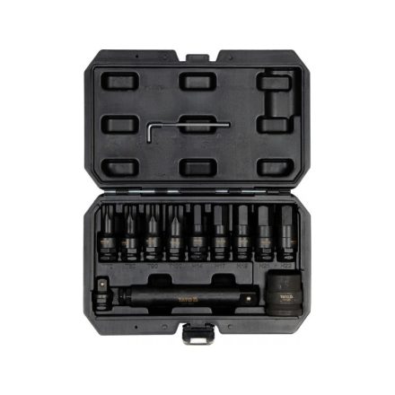 YATO Machine set chei tubulare cu biți lungi 12 piese Torx și Allen 1/2", 3/4" camion CrMo