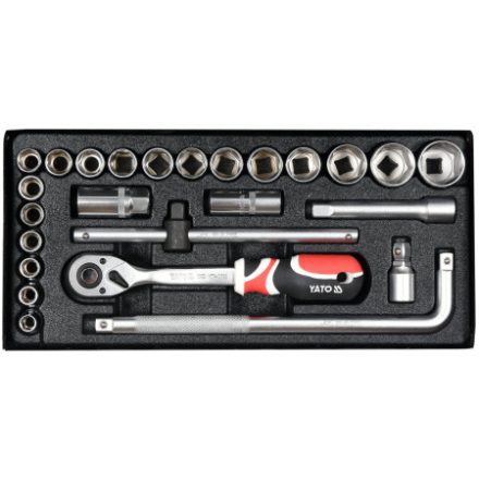 YATO Set chei tubulare 25 piese 1/2" 10-32 mm CrV