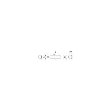 YATO Tijă extensie 1/4" 101,6 mm DIN3121 CrV
