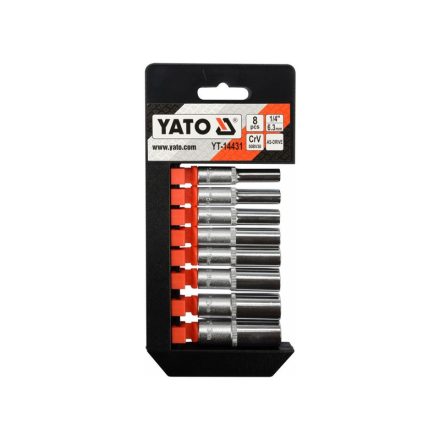 YATO Set chei tubulare lungă 8 bucăți 1/4" 5,5-13 mm CrV