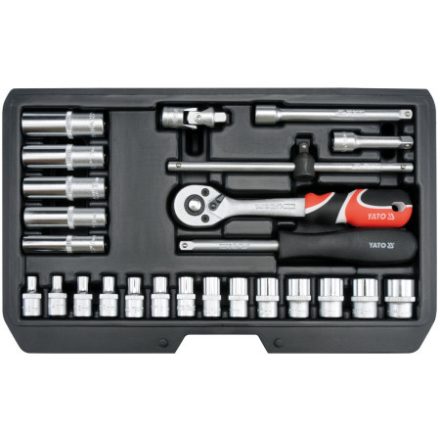 YATO Set chei tubulare 25 piese 1/4" 3,5-14 mm CrV