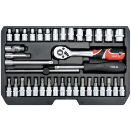 YATO Set chei tubulare 38 piese 1/4" 3,5-14 mm CrV