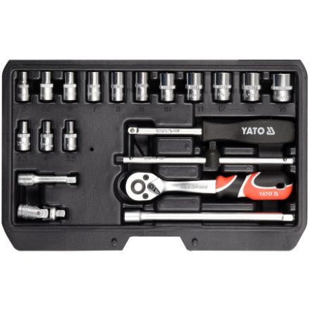 YATO Set chei tubulare 20 piese 1/4" 3,5-14 mm CrV