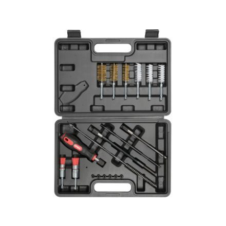 YATO Set curatare supape injector 19 piese 1/4" inox, plastic, perii de cupru