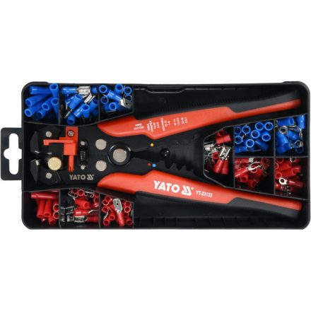 YATO Clește de sertizare 205 mm/0,2-6,0 mm2 și set de 190 mufe pentru cabluri