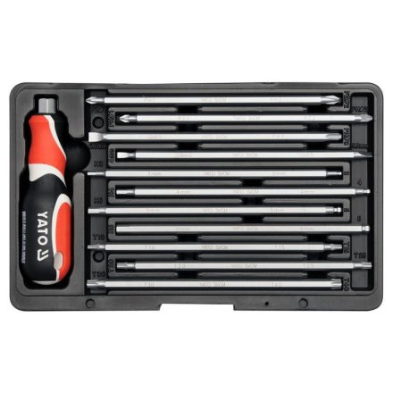 Set de șurubelnițe YATO cu tijă dublu, 12 piese