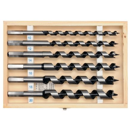 YATO Set de burghie cu spirale pentru lemn, 6 buc (10-12-14-16-18-20 mm), 230 mm Hex