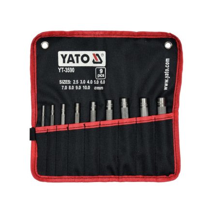 YATO Set piercing piele 9 piese 2,5-10 mm