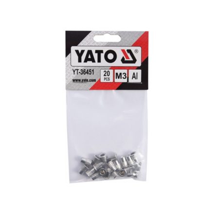 Piuliță cu nituri din aluminiu YATO M3 (20 buc)