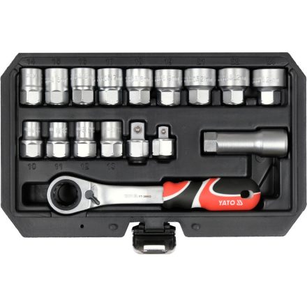 YATO Set chei tubulare deschise 17 piese 3/8", 1/2" Spline
