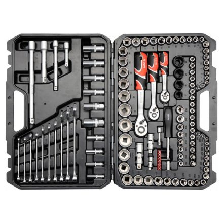 YATO Set chei tubulare 120 piese 1/4", 3/8", 1/2" CrV