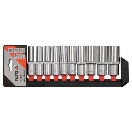 YATO Set chei tubulare lungă 10 bucăți 1/2" 10-24 mm CrV