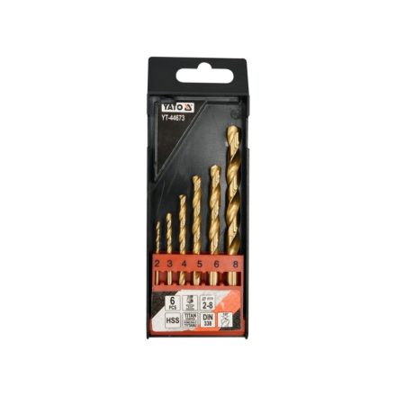 YATO Set de burghie în spirală 6 piese 2-8 mm HSS-TiN