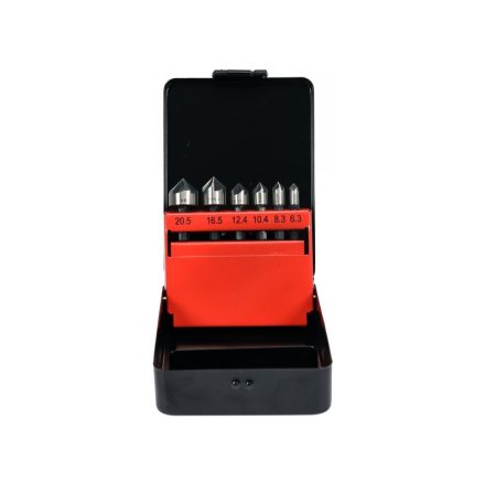 Set de freze YATO pentru metal 6 piese (6,3-8,3-10,4-12,4-16,5-20,5 mm) HSS cu suport pentru biți