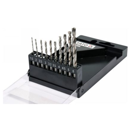 YATO Set burghiu elicoidal cu prindere bit 10 piese 1,5-6 mm HSS 6542