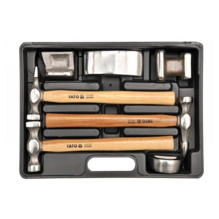 Set de ciocane și dispozitive de îndreptat pentru caroserie YATO cu mâner din hickory din 7 piese