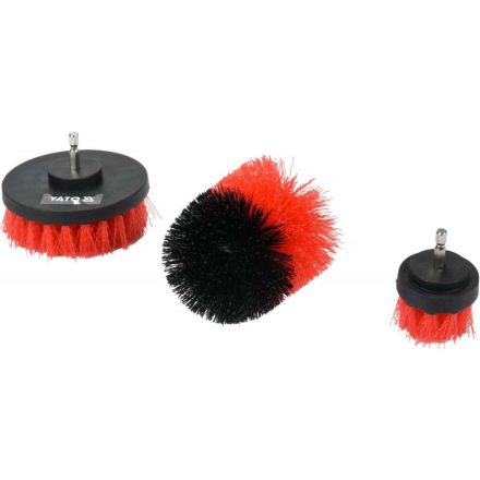 YATO Set de perii din nylon 3 bucăți 5, 8, 10 mm cu prindere pentru bit