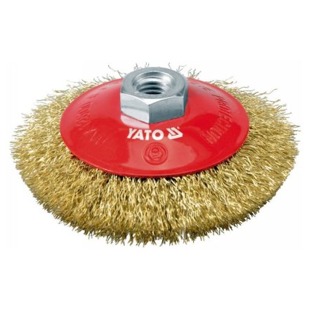 YATO Perie circulară înclinată M14 100 mm cu acoperire de alamă