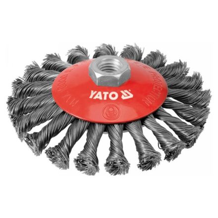 YATO Perie circulară cu filamente torsionate înclinată M14 125 mm inox