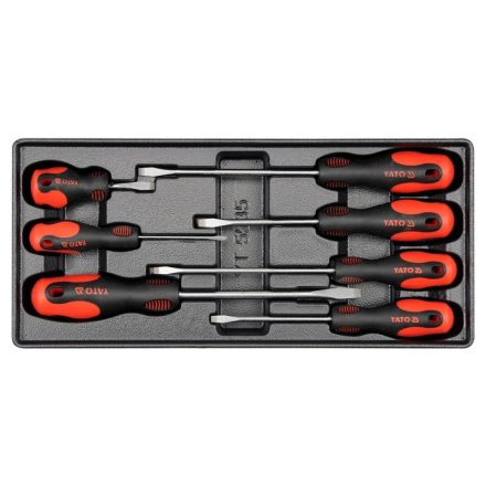 Set de șurubelnițe YATO 7 bucăți CrMo plat (inserție sertar)