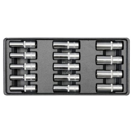 YATO Set chei tubulare lungă 14 bucăți 1/2" 8-21 mm (inserție sertar)