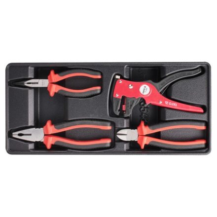 Set de clești YATO 4 părți izolate până la 1000 V (inserție sertar)