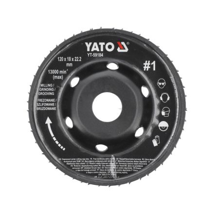 YATO Disc cu rășină abrazivă grosieră #1 120 x 22,2 mm