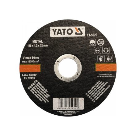 YATO Disc de tăiere pentru metal 115 x 1,2 x 22 mm