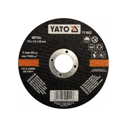 YATO Disc de tăiere pentru metal 125 x 1,2 x 22 mm