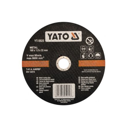 YATO Disc de tăiere pentru metal 180 x 1,5 x 22 mm