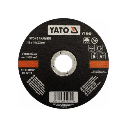 YATO Disc de tăiere pentru piatră 115 x 1,5 x 22 mm