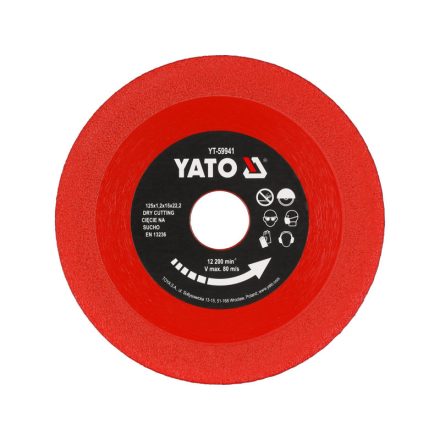 YATO Disc de tăiere diamantat pentru tăiator de gresie și sticlă 125 x 22,2 mm