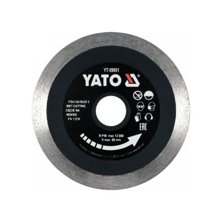 YATO Disc de tăiere diamantat 115 x 1,6 x 10 x 22,2 mm continuu