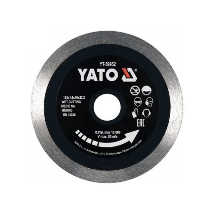YATO Disc de taiere diamantat 125 x 1,6 x 10 x 22,2 mm continuu