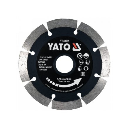 YATO Disc de tăiat cu diamant 115 x 1,8 x 10 x 22,2 mm segmentat