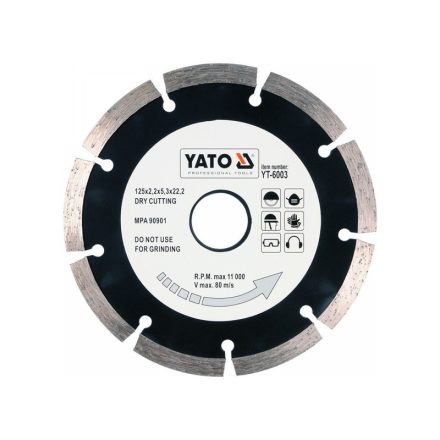 YATO Disc de tăiere cu diamant 125 x 2,2 x 8,0 x 22,2 mm segmentat
