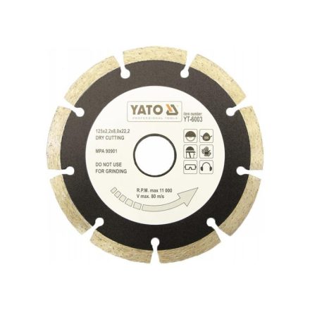YATO Disc de tăiere diamantat 180 x 2,5 x 8,0 x 22,2 mm segmentat