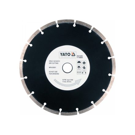 YATO Disc de tăiere cu diamant 230 x 2,7 x 8,0 x 22,2 mm segmentat