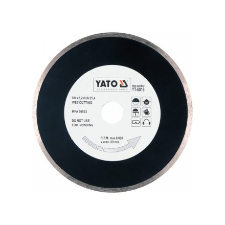 YATO Disc de tăiere cu diamant 180 x 2,2 x 5,3 x 25,4 mm continuu