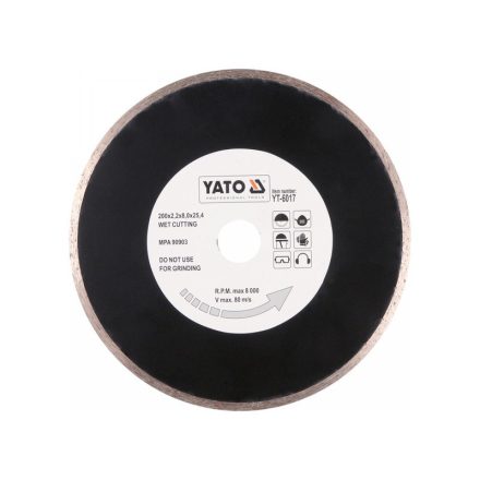 YATO Disc de tăiere diamantat 200 x 2,2 x 5,3 x 25,4 mm continuu