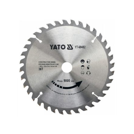 YATO Disc de tăiat lemn 180 x 20 x 1,8 mm / 36T