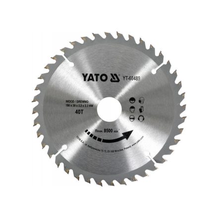 YATO Disc de tăiat pentru lemn 190 x 30 x 3,2 mm / 40T